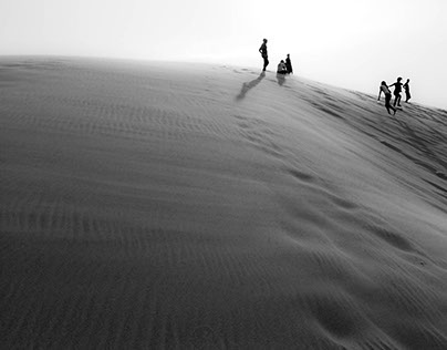 Climbing the Dunes - Digital Photograph