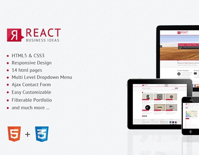 React – Responsive HTML5 Template