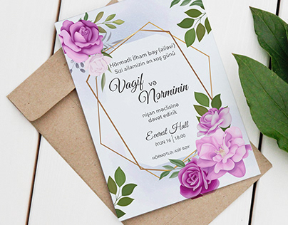 Design of Wedding Invitation for Vagif and Narmin