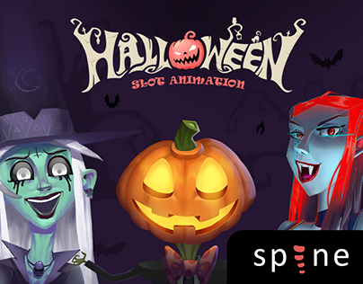 Halloween Slot animation in Spine