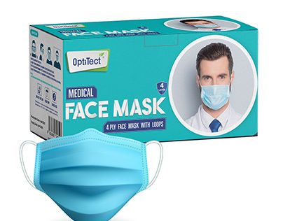 Optitect medical facemask 4 layers packaging