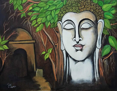 Gautham Budha - Oil painting