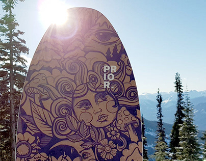 Prior psychedelic snowboard design