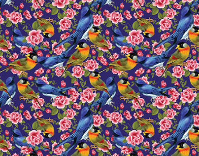 Flowers patterns/Estampas de pássaros com flores
