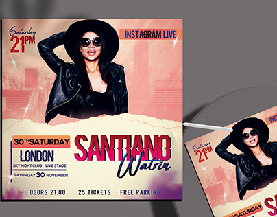 Club Event Night Flyer Free PSD Template