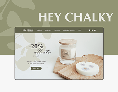 Candles store website and branding