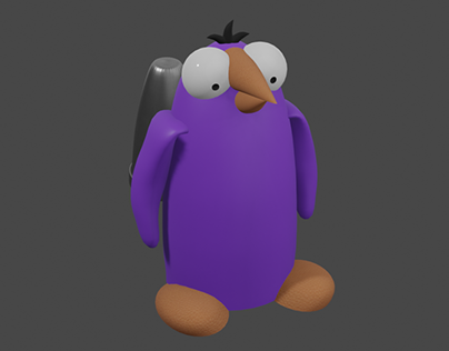Animated Purple Penguin