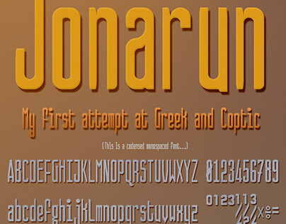 Jonarun - 100% Free Condensed, Monospaced Sans Serif