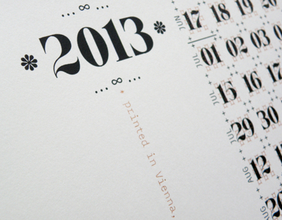 Screen Printed Typographic Poster-Calendar for 2013