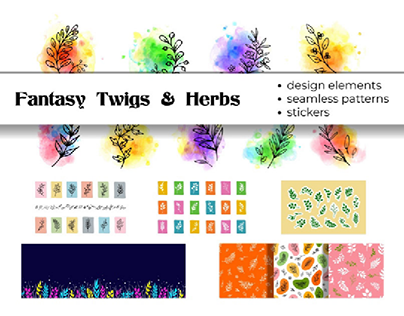 Fantasy Twigs and Herbs - Design Bundle