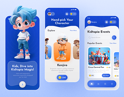 Kidtopia - Metaverse Kids Events App UI