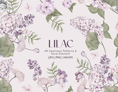 Lilac Floral Pattern and Graphic
