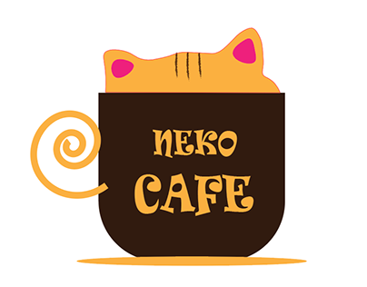 Cat cafe logo animated