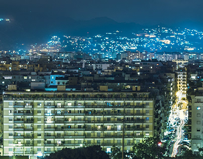 Palermo night skyline