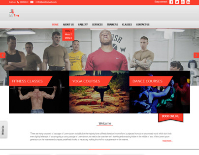 Web page for Gym