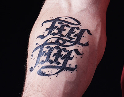 Ambigram tattoo - Feel Free
