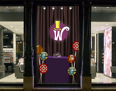 Concept Art- Wonka Makeup Window Display