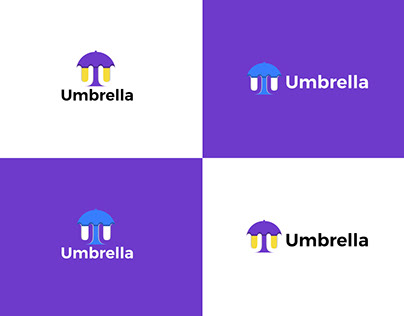 Umbrella logo design - U letter logo