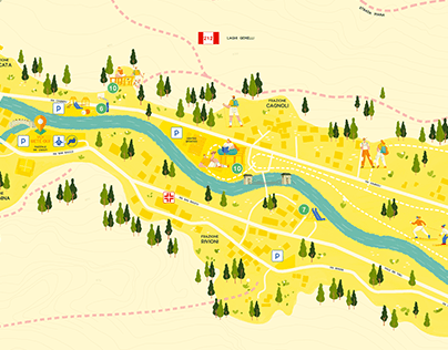 Branzi. Map Illustration
