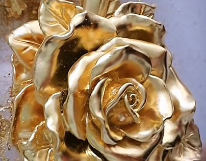 Handmade gilded roses