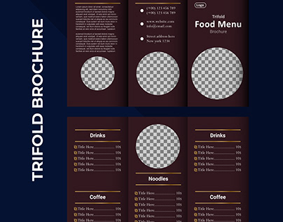Professional Trifold Food Menu Brochure