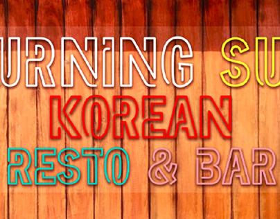 Neon Light Sign Mockup: Burning Suns Korean Resto & Bar
