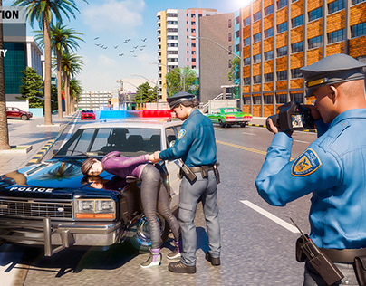 Traffic police sim game arrest