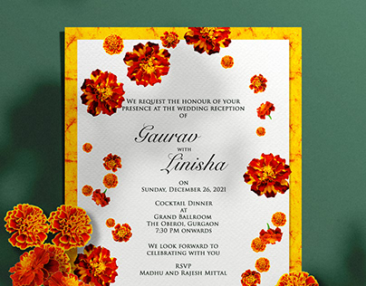 Indian Wedding Invite - Physical card and E-Invite