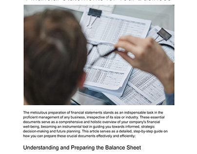 A Guide on Preparing Financial Statements