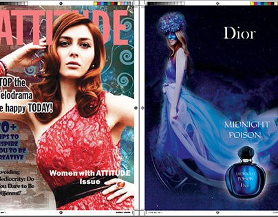 Attitude magazine cover + Dior Ad.