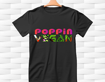 Poppin Vegan T shirt Design Custom