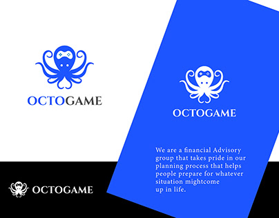 Octogame logo. Devilfish with gaming icon logo design.