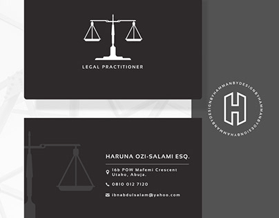 Contact Card, Lawyer, Design, Monochrome