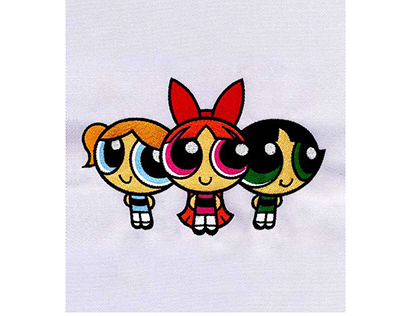 SWEET AND CHARMING POWERPUFF GIRLS EMBROIDERY DESIGN