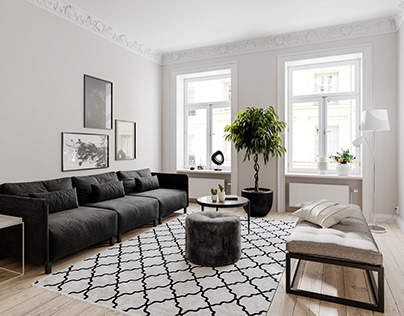 Scandinavian Apartment Design and Visuals