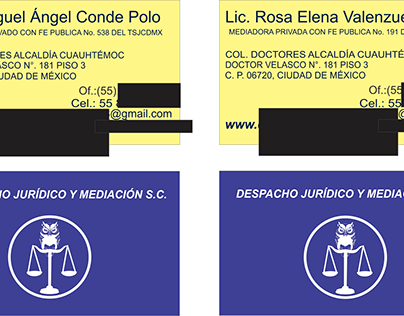 Tarjetas para Abogados de Despacho