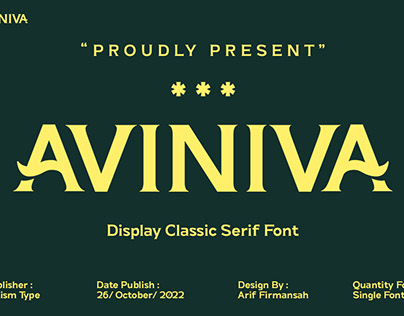 AVINIVA, Display Classic Serif Font