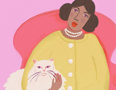 Painting women and their cats