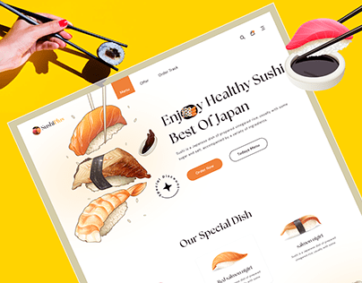 SushiPlus-Food Website Headshot design