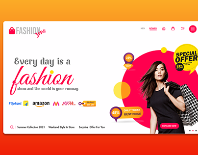 Fashion shop e-commerce design website concept
