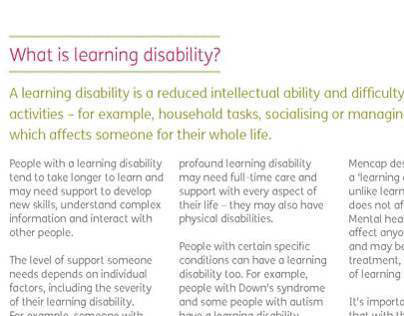 Mencap - definition of 'learning disability'