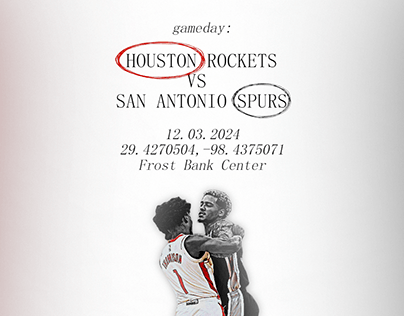 Houston Rockets VS San Antonio Spurs / Gameday graphic