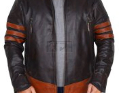 Rub Buff Leather Jacket With Stripes