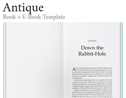 Antique - Advanced, Book  + Ebook, InDesign Template