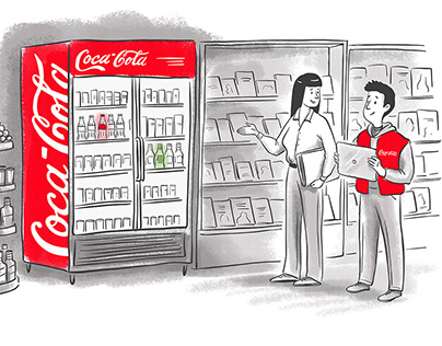 Series of illustrations for Coca-Cola