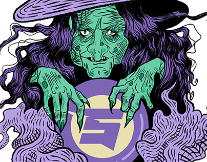 Witch Branded Halloween T-Shirt Illustration