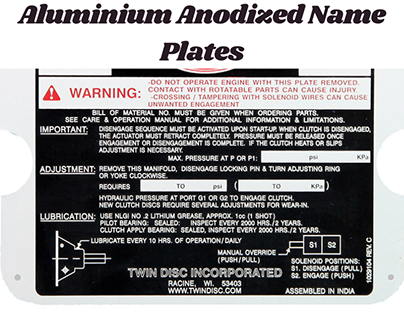 Aluminium Anodized Name Plates