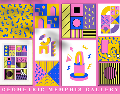 Geometric abstract shapes. Memphis