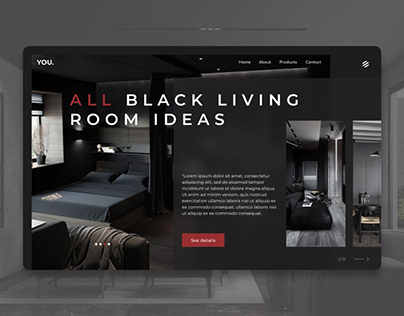 Вдохновение веб-дизайн. All black living room ideas
