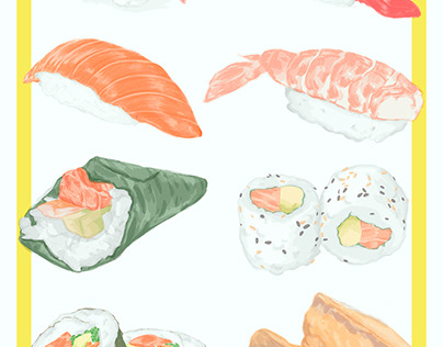 Illustration for AI Sushi (Illustration for Sushi Menu)